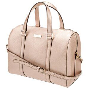 Kate Spade Cassie Newbury Lane Rose Gold Leather Shoulder Bag Satchel Purse